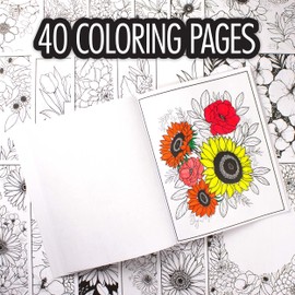Crayola Flower Coloring Book, 40 Premium Adult Coloring Pages, Gift, Multi