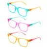 V.W.E. 3 Pairs Women Translucent Pastel 2-Tones Reading Glasses With