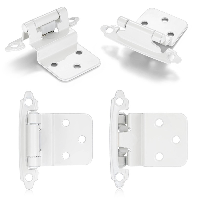 Vallecloud 4 Pack (2 Pair) 3/8" Inset White Self Closing