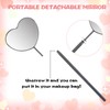 2PCS Lash Mirror, Removable Heart Shaped Stainless Steel Eyelash Makeup