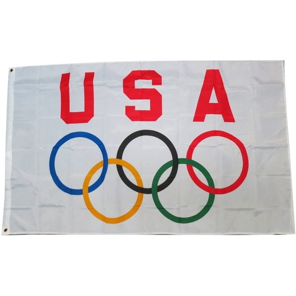 TrendyLuz Flags USA Olympic Games 3x5 Feet Flag Olympics Rings International Banner Flag