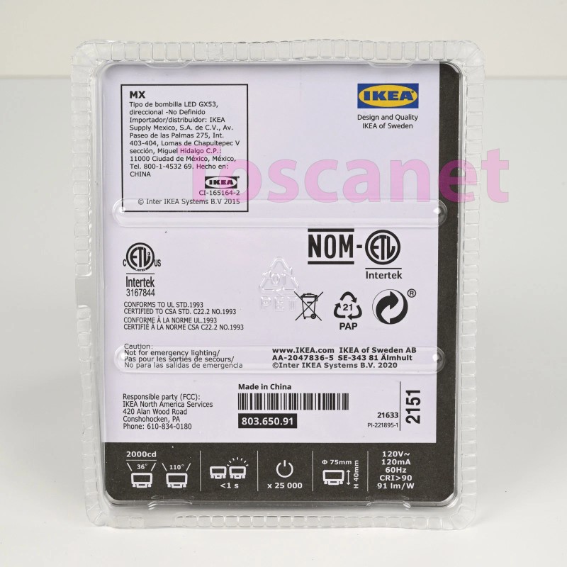 IKEA Set of 3, Ikea LEDARE GX53 LED Bulb 1000