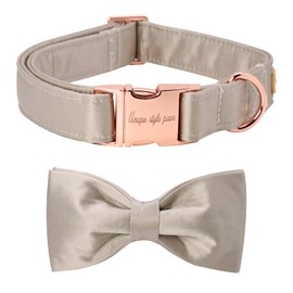 Unique style paws Dog Collar, Wedding Silk Dog Collar with Bow, Soft Bowtie Adjustable Pet Collar Gift for Female or Male Large Dogs