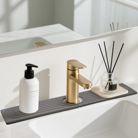 Faucet Mat for Kitchen Sink, 24 Inch Long Diatomite Fast Dry Stone Tray Kitchen Sink Protectors, Faucet Splash Guard for Bathroom Counter Super Absorbent