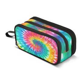 BOENLE Tie Dye Rainbow Pencil Case Box Boys Girls Large Pencil Pouch with Zipper Compartments Big Capacity Stationery Pen Bag Organizer for Kids Teens Adults School Office