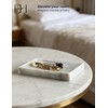 EXCHUES Natural Marble Soap Dish for Shower with Silicone Non-Slip