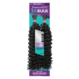 Sensationnel PremToo bulk weaving – 2x jazzy water human hair blend for boho, knotless box or curly loose wave styles - 1 pack (18 inch, 4 MEDBROWN)