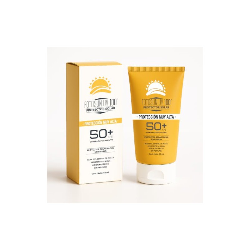 Fotosun Uv100 Spf50 Crema Facial Protector Solar Diario Resistente Agua