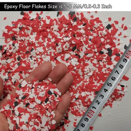 Epoxy Flakes for Flooring, 450G Decorative Color Chips for Concrete, Epoxy Resin and Countertops, Durable - Black, White, Red