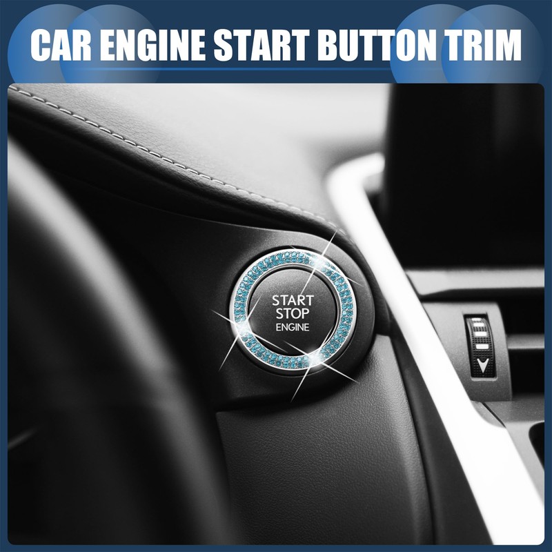 INFINAUTO Universal Bling Car Engine Start Stop Button Cover Car