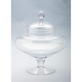CC Home Furnishings Apothecary Hand-Blown Glass Jar with Finial Lid - 13” - Clear