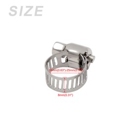 METALLIXITY Adjustable Band Hose Clamp (16mm - 25mm/0.63" - 0.98") 4Pcs, Metal Clip - for Home Garden Tube Pipe Fastening