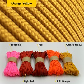 EdcX 2 mm Nylon Paracord 275 (15, 30, 50 and 100 m)– 100% Nylon rope, 3-Strand cord, Nylon cord 2 mm in Many Colours (Orange Yellow, 15 m)