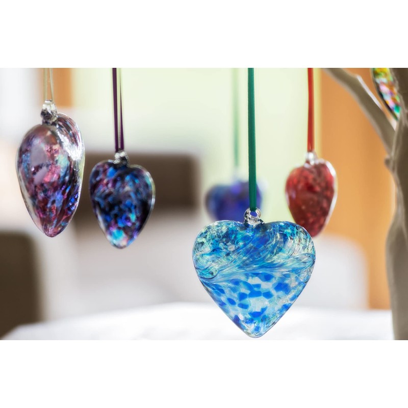 Sienna Glass HR8BL Friendship Heart, Blue 8cm