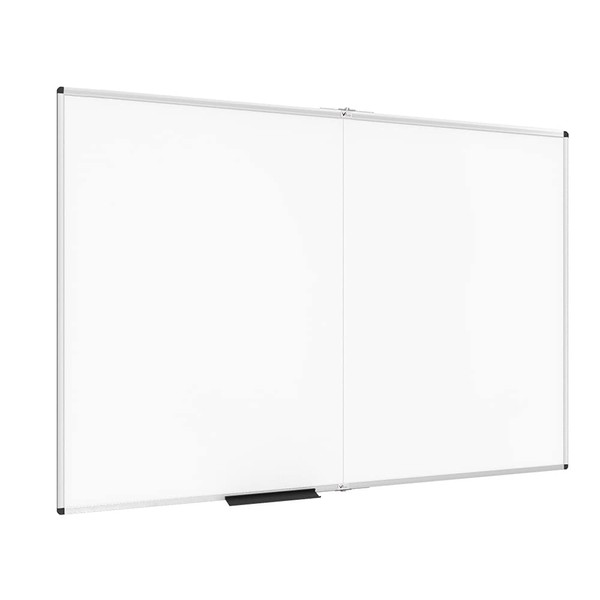 VIZ-PRO Dry Erase White Board/Magnetic Foldable Whiteboard, 48 X 36 Inches, Silver Aluminium Frame