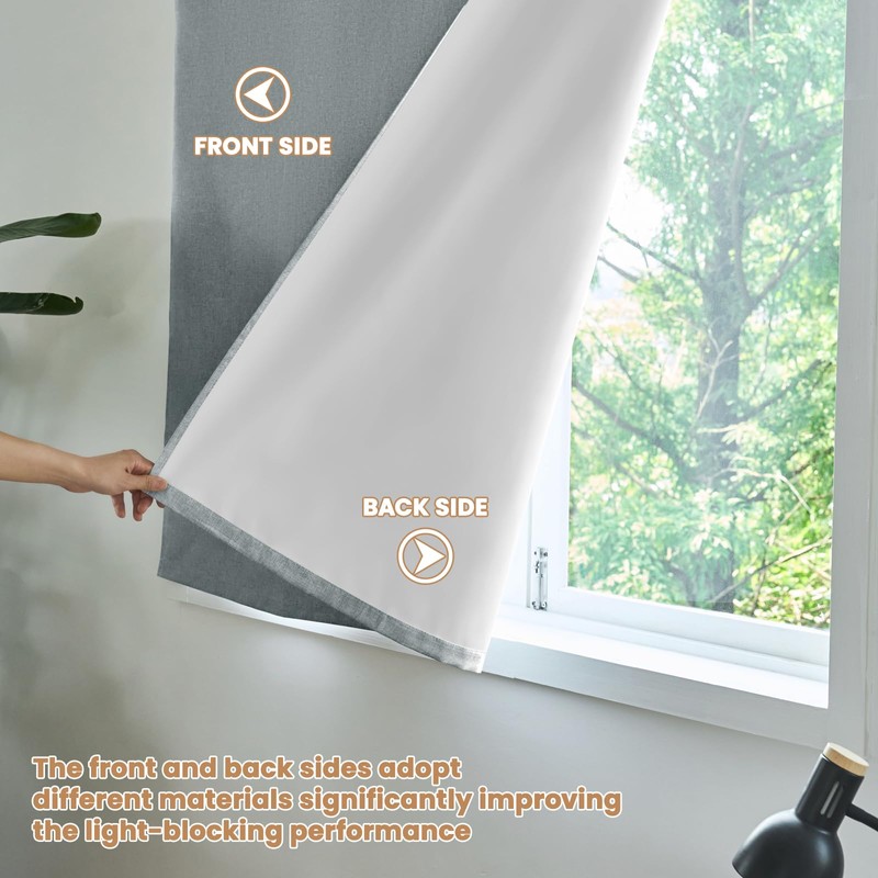 Jilron Adhesive Curtain,100% Blackout Curtains, No Drilling, Suitable for Multi-Scenes