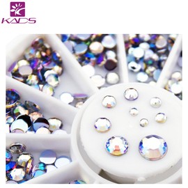 KADS 2 Pack 2 * 550 pcs Fashion AB Color Glitter Diamond Super Flash Gems 3D Rhinestone for nail accessories for nail decoration