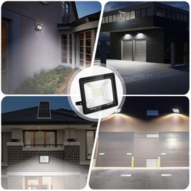 Blivrig 2 x 30 W LED Outdoor Spotlight Set Warm White 3000 K, 3000 LM Outdoor Spotlight, IP66 Waterproof LED Floodlight, Outdoor Light for Gardens, Holf, Courtyards, Garage, Hotel
