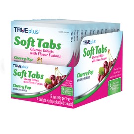 TRUEplus® Soft Tabs Glucose Tablets – 12 Packs – 48 tabs (Cherry Pop)