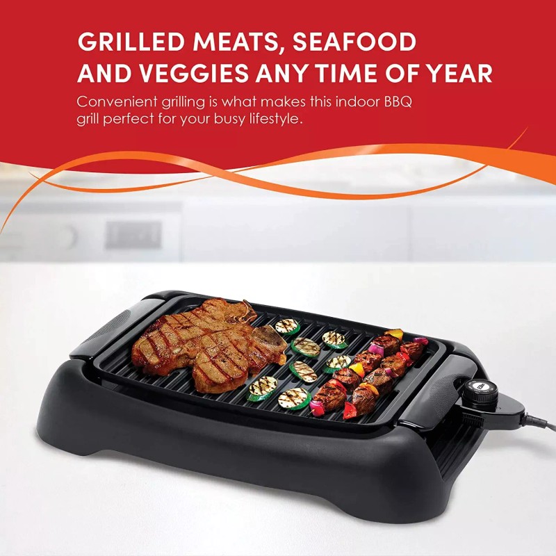 Elite Gourmet EGL-3450# Smokeless Electric Tabletop Grill Nonstick, 5-Serving