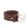 Hebold Unisex Leather Belt Made of Full Leather with Denim