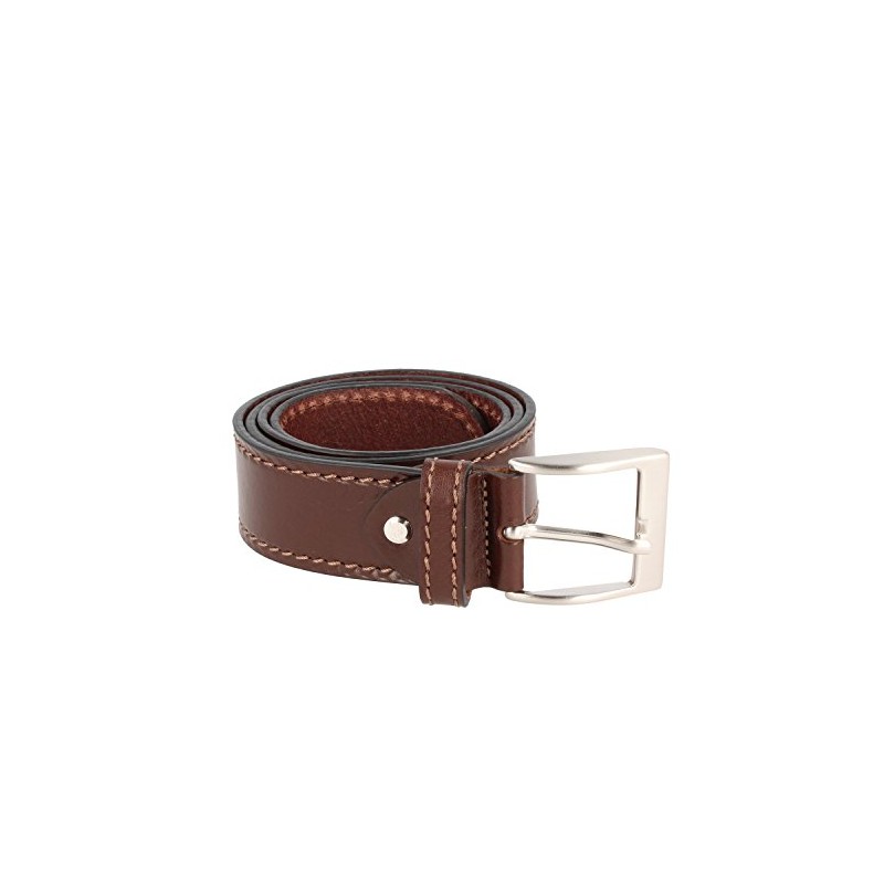 Hebold Unisex Leather Belt Made of Full Leather with Denim