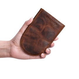 STILORD 'Monty' Key Bell Leather Key Case Large for Men Women Key Case Key Bag Car Key Ring with Key Ring, Soria - Brown, coin purse