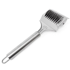 Honbay 1PCS Stainless Steel Pasta Noodle Cutter Pasta Spaghetti Maker Noodle Lattice Roller Handheld Dough Cutter for Kitchen Cooking (8.5")