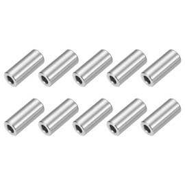 sourcing map 10 Pcs Stainless Steel Spacers, 6mm ID x 12mm OD x 28mmL 304 Stainless Steel Bushing Screw Standoff Unthreaded Round Spacer for 1/4" or M6 Screws Bolts Nuts