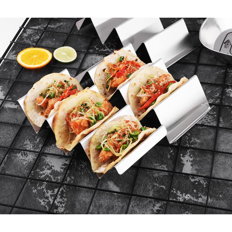 ARTTHOME. Taco Holders 4 Packs - Stainless Steel Taco Stand
