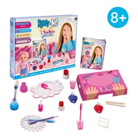 Nancy & Me Nails Studio Manicure Kit Paint & Design Your Nails Create Your Nail Polishes with Glow in the Dark Stickers - Display to Test the Colours Created - Famosa