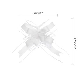 MECCANIXITY 10pcs 11 Inch Extra Large Pull Bow Gift Wrapping Big Organza Bows Ribbon White for Wedding Baskets Presents Christmas Party