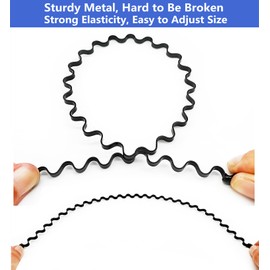 bodbop XINGZHE Metal Hair Band for Men Headband Women Hair Bands for Guys Fashion Headbands for Washing Face Makeup Sports Head Hair Hoop Black Elastic Non Slip Wavy Men’s Hairband (Black)