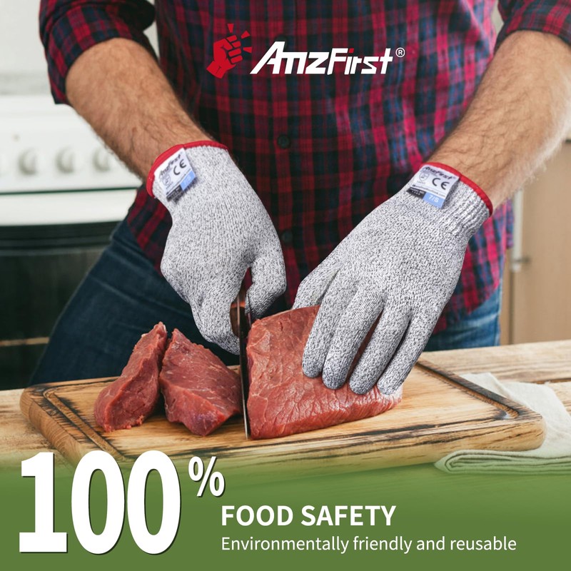AmzFirst 2 Pair Cut Resistant Gloves, Food Grade Kitchen Cooking