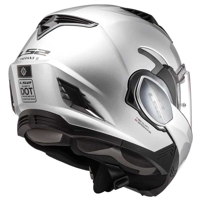LS2 Helmets Valiant II Modular Helmet (Gloss Silver - X-Small)
