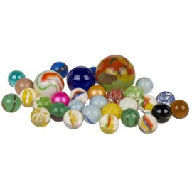 Out of the blue Glass Marbles Game Approx. 250 g Colourful Glass Baubles Various Sizes Craft Game