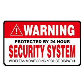 Sports mind WARNING Anti-Theft Security Anti-theft Sticker Set of 2 (Small Size)