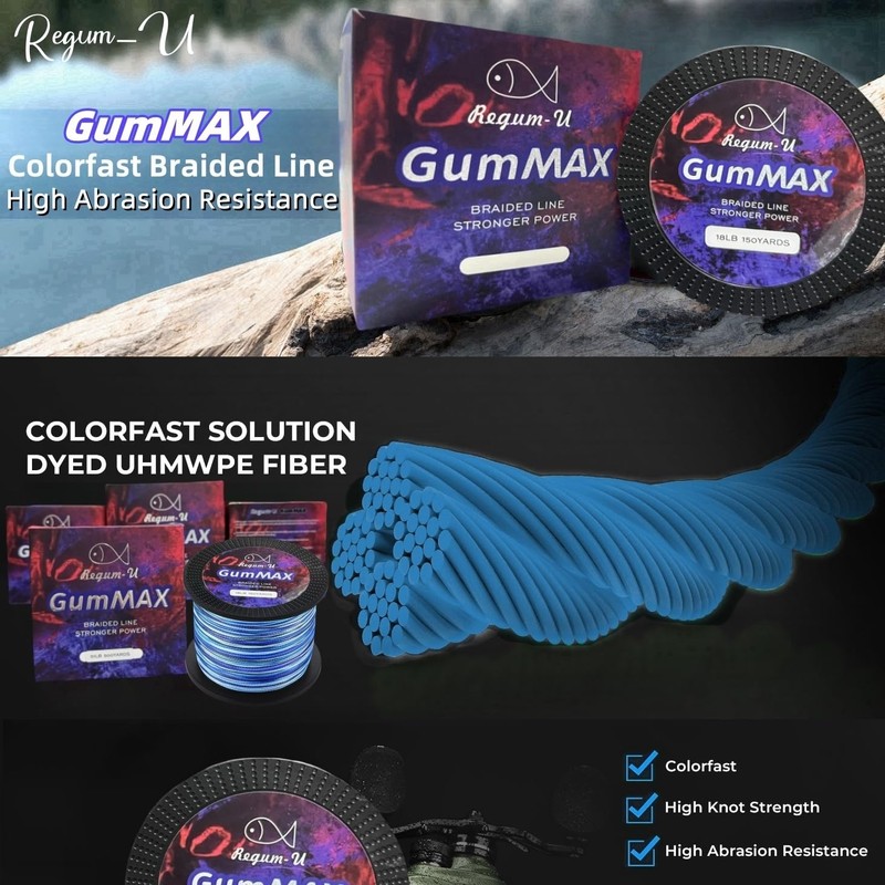 GumMAX 8X Stealth Braided Fishing Line 545 Yards / 10