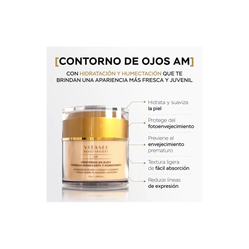 Vitasei Contorno de Ojos Día, Células Madre y Ácido Hialurónico,