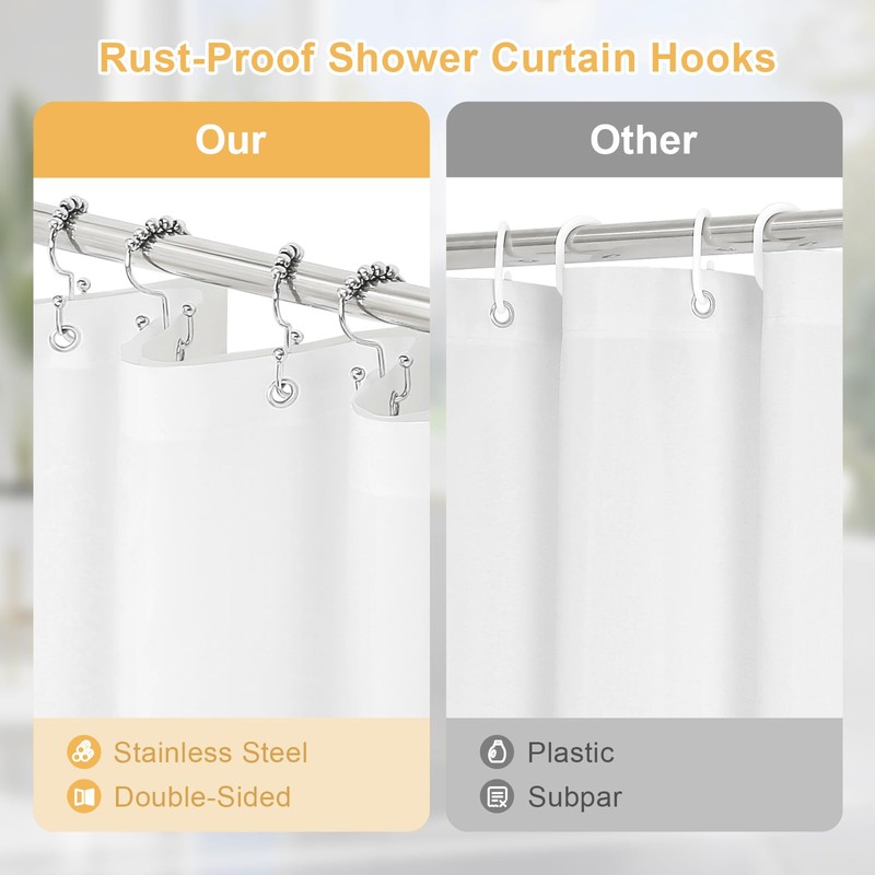 Craidlela 3 in 1 Shower Curtain Set, Grey Waffle Shower
