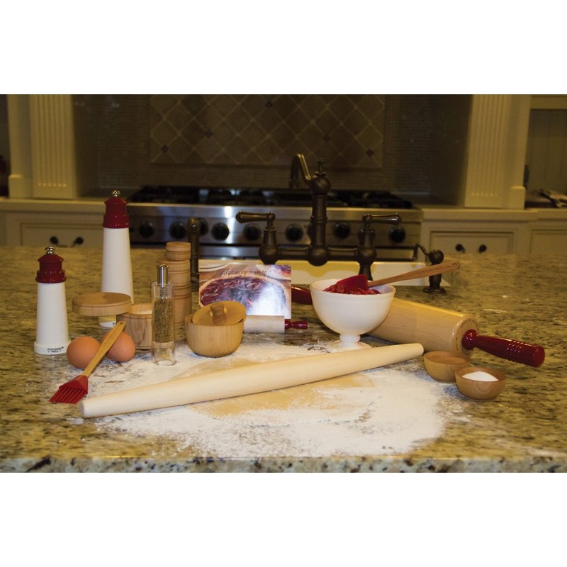 Fletchers' Mill Lighthouse Pepper Mill, White/Red - 6 Inch, Adjustable