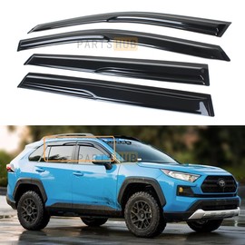 Fits for 2019-2025 Toyota RAV4 JDM 3D Wavy Mugen Style Window Visor Rain Guards Deflectors / 2020 2021 2022 2023 2024
