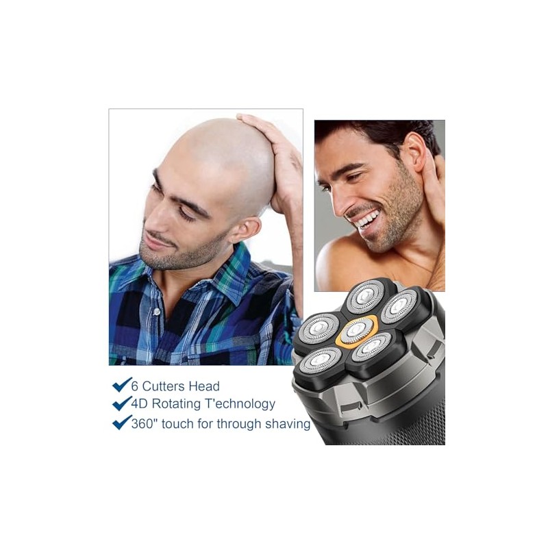 2pcs Magnetic 6 Blade Head Shaver Replacement Heads for Doao