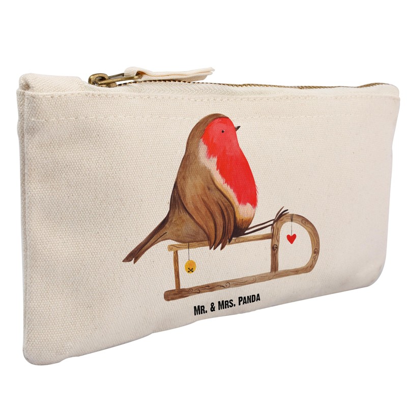 Mr. & Mrs. Panda Robin Sleigh Make-Up Bag, White, Hand