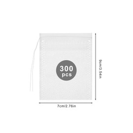 300 Pcs Tea Filter Bags, YEESON Disposable Empty Tea Bags White Cotton Drawstring Sealed Filter Tea Bags for Tea, Coffee, Herbs, Spices, Soup Flavour Packs Etc Plain Fine Fabric Drawstring ba
