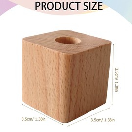 GBTUPOKW Single Pen Holder Wood Pen Pencil Holder Stand Multi Purpose Natural Wood Pencil Cup Pot Desk Organizer Storage Box