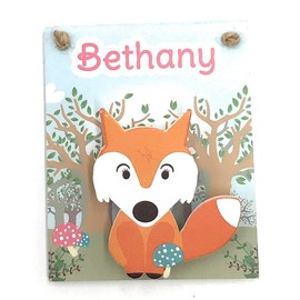 Bethany Children's Magnetic mini Clip Board school reminders reminder on Fridge wall plaque with spring peg with Funny Faced Fox