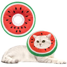 Maiiu Soft Cat Cone Collar, Cute Cat Recovery Collar Suitable for Small, Medium, Large Cats,Elizabethan Neck Collar for Cats After Surgery (Watermelon, Small)