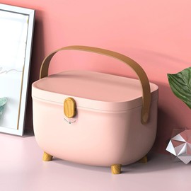 Zerodis Large Oval Storage Box, Double Layer Multicompartment Organizer Box with Stylish Design for Home, Dorm ()