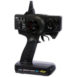 Carson 500500048 FS Reflex X1 2-Channel 2.4G Vehicle, Tamiya KIT Compatible, Model Building, Accessories, Receiver, RC Spark, 2 4GHz Remote Control, Dark Green, Black